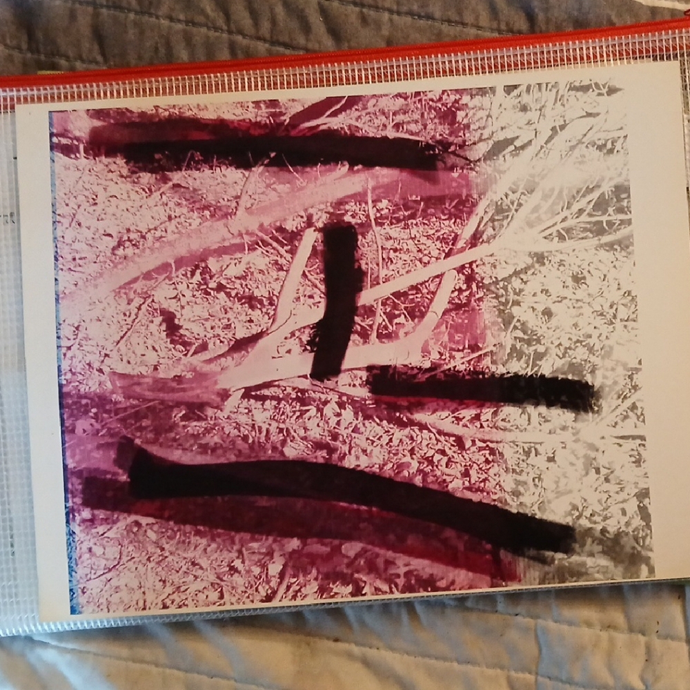 Abstract Art Print in Pink and Black